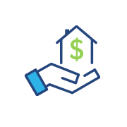 hand holding house with dollar sign