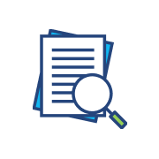 papers magnifying glass