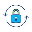 Icon of lock with circular arrows around