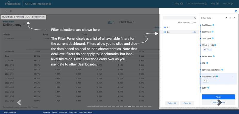 Screenshot of step to create filter selection